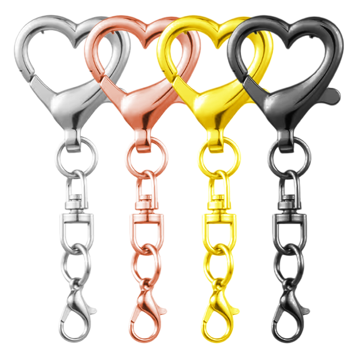 Jewelry Making Material - 5/15/30Pcs Heart Shaped Swivel Clasp Spring