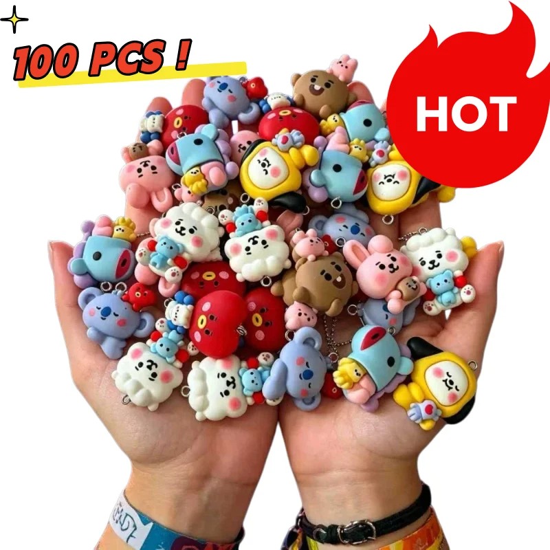 Jewelry Making With Resin - 7pcs BT21 Resin Cartoon Charm DIY