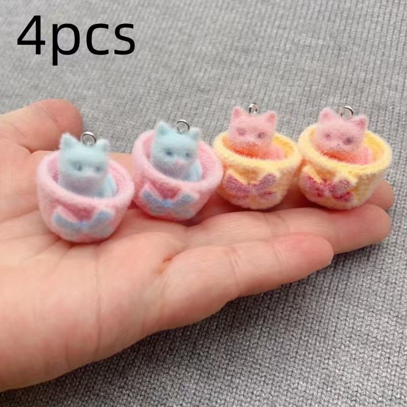 4pcs 3D plush resin cat pendan - огляд і ціна Jewelry Making With Resin