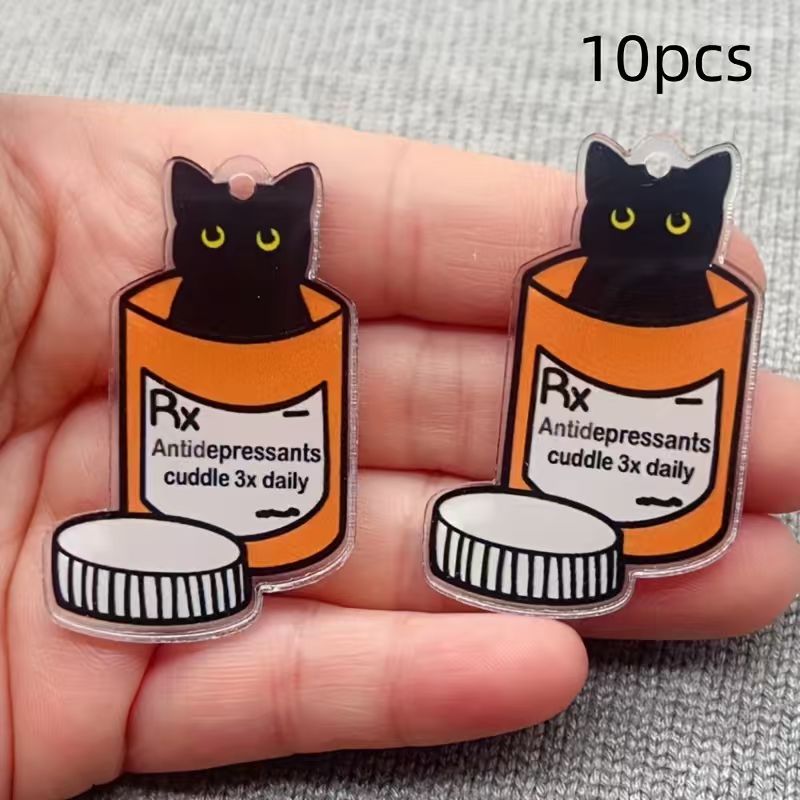 10pcs acrylic medicine cat pen - огляд і ціна Jewelry Making Accessories
