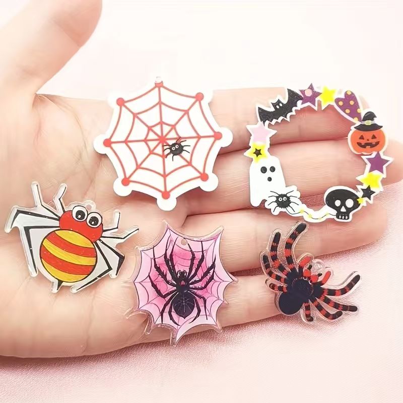 10pcs acrylic Halloween spider - огляд і ціна Jewelry Making Accessories