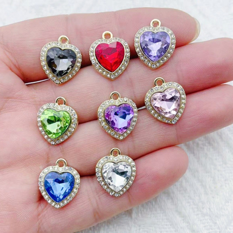 10pcs heart-shaped inlaid colo - огляд і ціна Jewelry Making Accessories