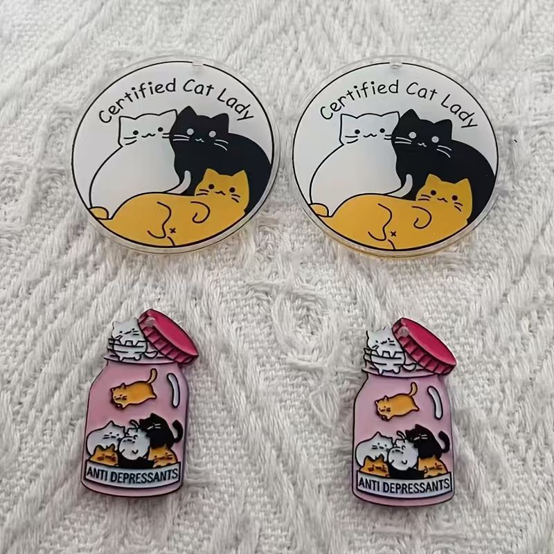 10pcs acrylic cute cat pendant - огляд і ціна Jewelry Making Accessories