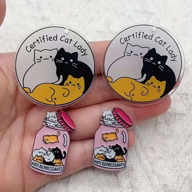 10pcs acrylic cute cat pendant - огляд і ціна Jewelry Making Accessories