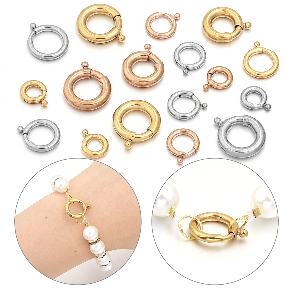 2pcs Stainless Steel Spring Cl - огляд і ціна Jewelry Making Hoops