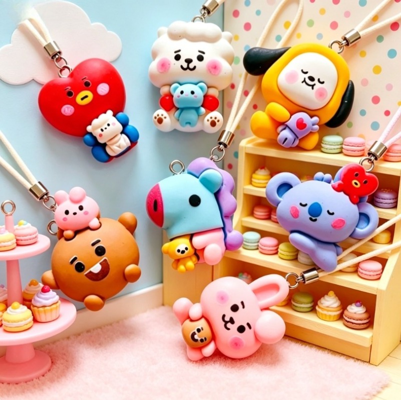 7pcs BT21 Resin Cartoon Charm  - огляд і ціна Jewelry Making With Resin
