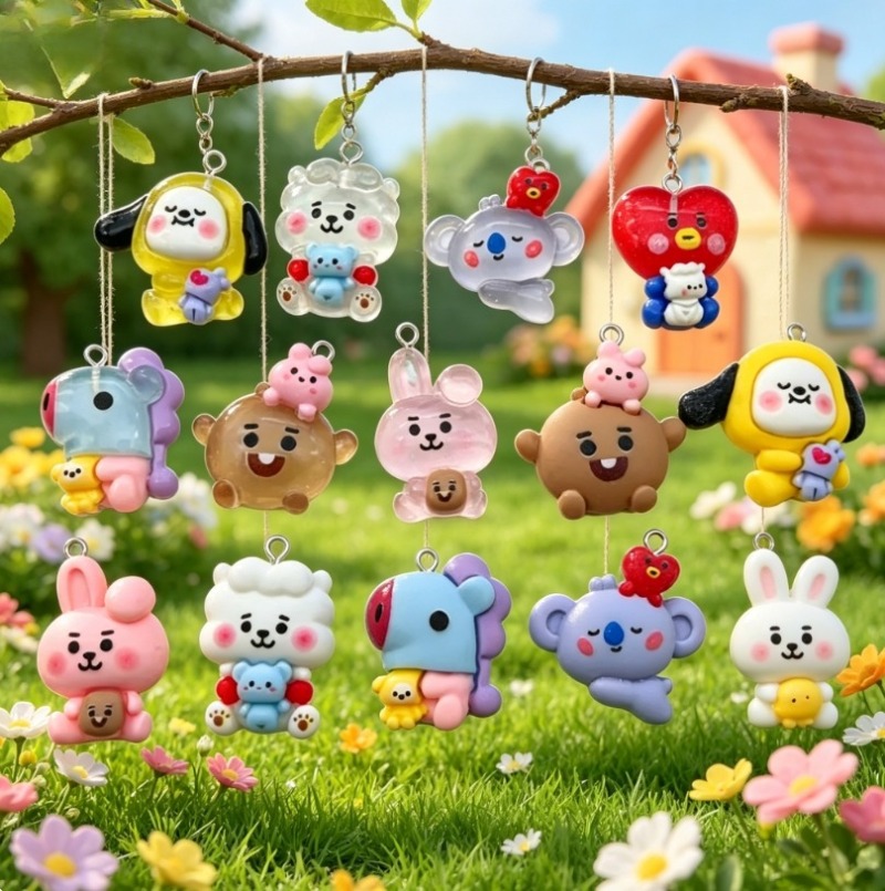 7pcs BT21 Resin Cartoon Charm  - огляд і ціна Jewelry Making With Resin