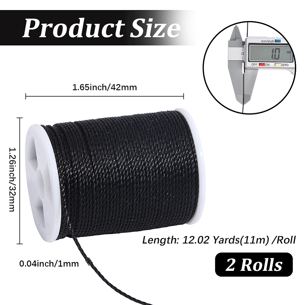 2 Rolls 24 Yards 1MM Black Rou - огляд і ціна Jewelry Making Wax