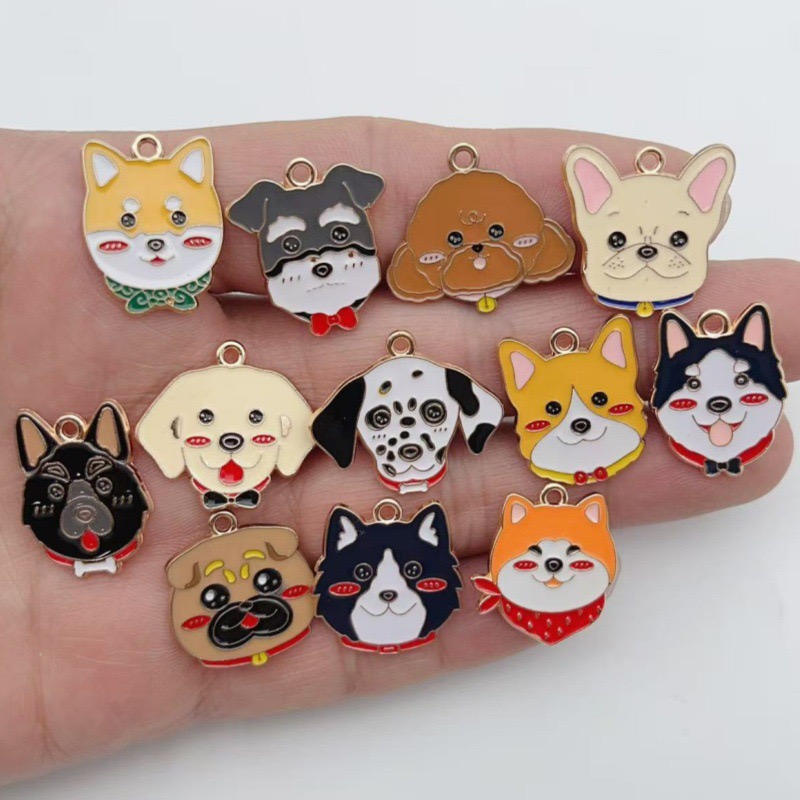 12pcs cartoon pet spotted dog  - огляд і ціна Jewelry Making Accessories
